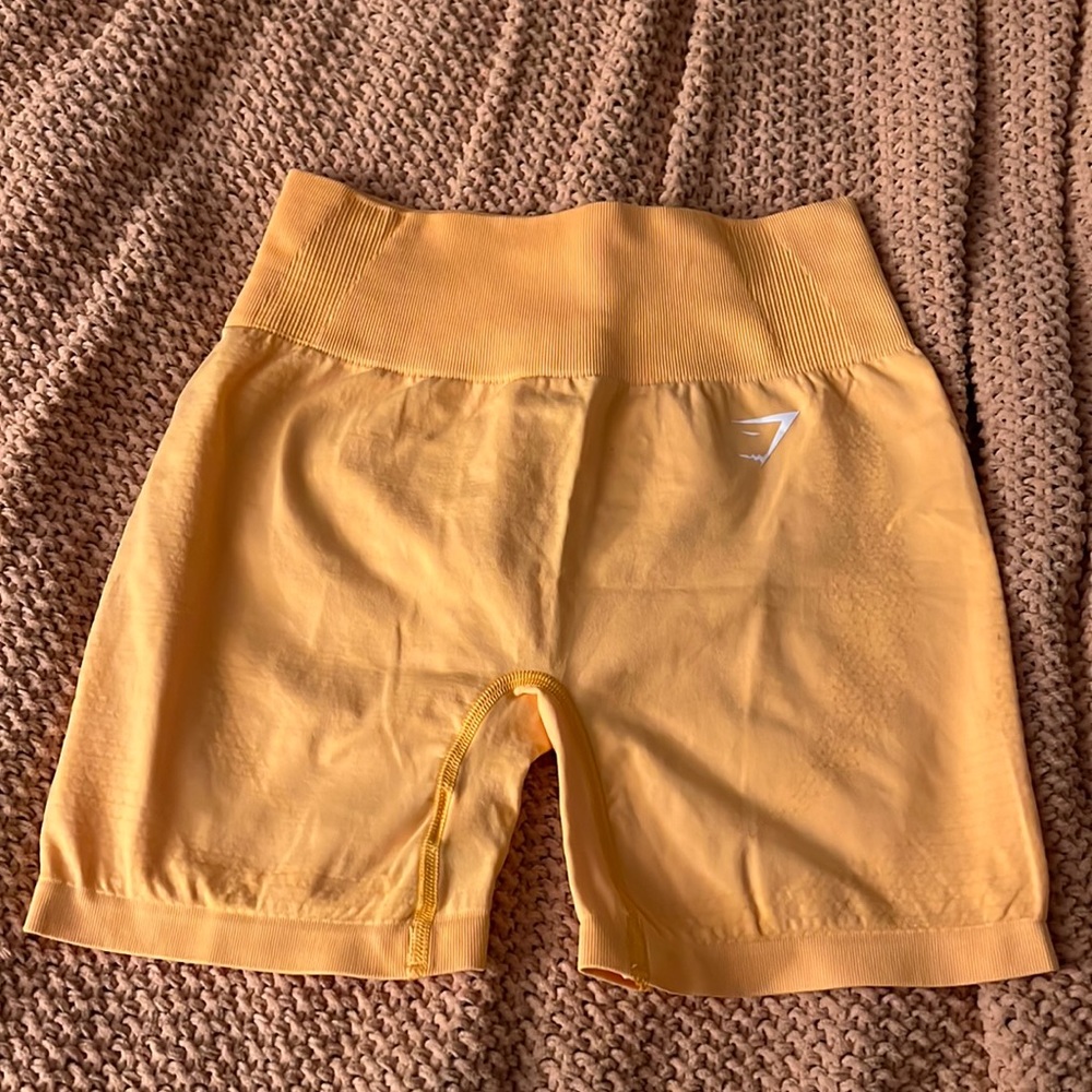 Gymshark yellow biker shorts